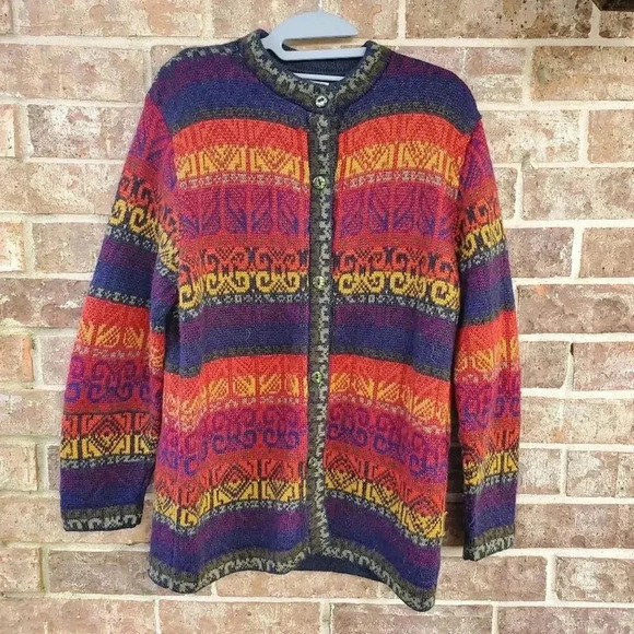The Alpaca Collection Sweaters - The Alpaca Collection Multicolor Cardigan M